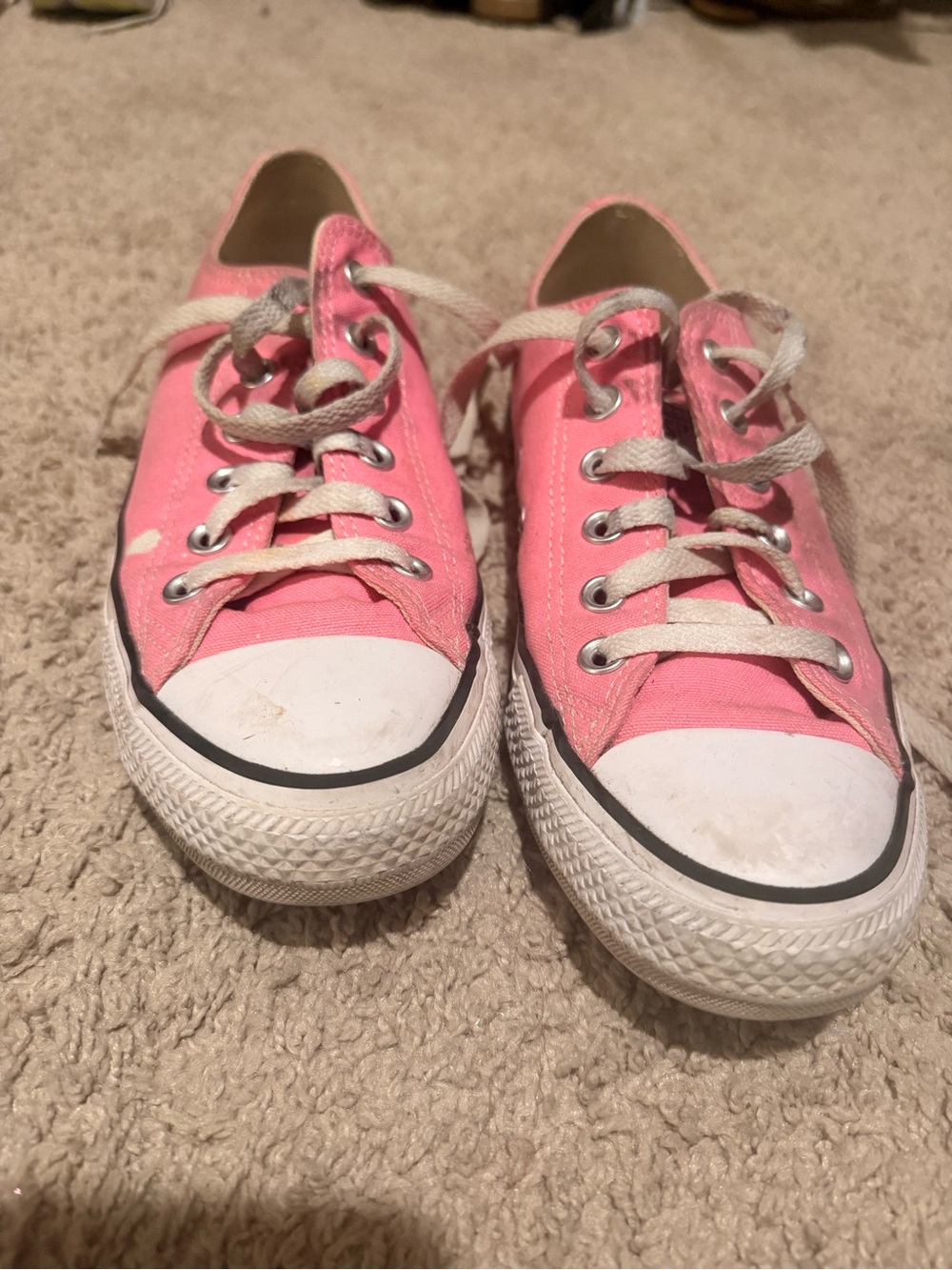 Pink Canvas Low-Top Sneakers